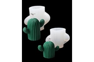 TOPYS 2-Pack Novelty Silicone Resin Molds,Cactus Candle Molds, Cute 3D Clay Craft Chocolate Molds for Resin Pendant Plaster Carving Making Aromatherapy Home Decorating