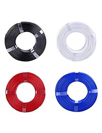 eSUN   Paquete de recambio de filamentos para impresora 3D PLA PRO (PLA+) de 0.069 in (4 rollos), negro, blanco frío, azul, rojo motor de fuego, recargas, 2.2 lbs cada rollo, paquete de recambio