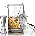 Crystal Cocktail Mixing Glass Set - Includes Mixing Spoon, Strainer, Jigger and 18oz 550ml Cocktail Glass - Sturdy, Thick Base - Perfect for Amateurs & Pros - Great Gift primary
