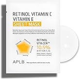 APLB Retinol Vitamin C Vitamin E Sheet Mask 10pcs | RETINOL VITA CEN™ 10.5% 0.85 FL.OZ/Korean Skincare, Long lasting hydration, Wrinkle Care, Revitalize for gentle and improve skin texture