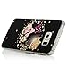 S6 Edge Case (Not for S6,S6 Edge Plus),Galaxy S6 Edge Case - Mavis's Diary 3D Handmade Bling Crystal Lovely Butterfly Fashion Champagne Rose Pattern with Shiny Sparkle Diamonds Hard PC Cover