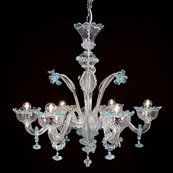 6 luces de cristal azul