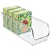 iDesign-56830-Cupboard-Storage-Box-Small-and-Slim-Plastic-Kitchen-Organiser-for-Fridge-and-Pantry-Fridge-Storage-Bin-for-Food-Drinks-and-Condiments-Clear iDesign Fridge Organiser, Stackable Storage Container , Small BPA-free Clear Drawer Organizer for Kitchen, Fridge and…