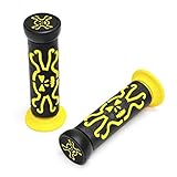Krator® ATVs and WATERCRAFTS Skull Gel Style Hand Grips Yellow COLOR QUAD POLARIS SEADOO BOMBARDIER JET SKI HONDA FOREMAN RECON RINCON Kawasaki Brute Force Prairie YAMAHA BRUIN GRIZZLY KODIAK