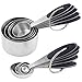 Measuring Cups and Measuring Spoons set by Chef U | Stainless Steel Measuring Cups and Spoons Set of 10 | Liquid Measuring Cup or Dry Measuring Cup Set | Stainless Measuring Cups | Nesting (Gray)