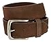 Men's Belt Rounded Edge Heel Bar Buckle Casual Jean Suede Leather Belt 1 1/2