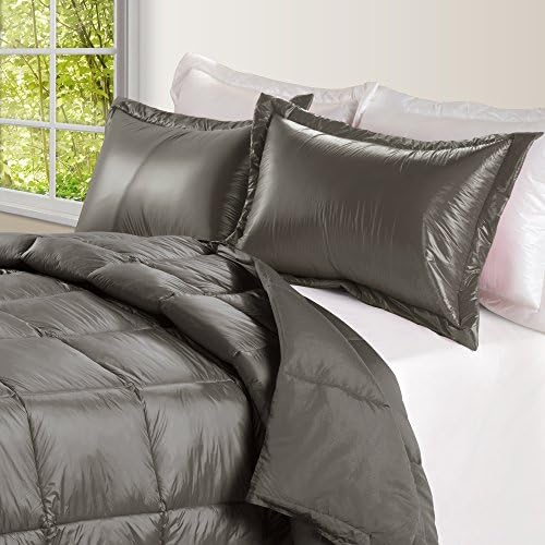 PUFF High Loft Down Indoor/Outdoor Water Resistant Comforter with Extra Strong Nylon Cover, Twin, Taupe