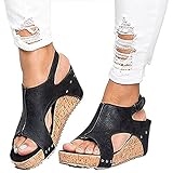 Ru Sweet Women's Sandals Peep Toe PU Belt Buckle Blocking Hook-Loop Fashion Wedges Sandals Summer Shoes Heel Sandal