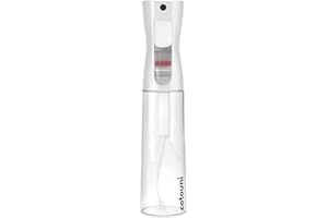 Cotouni Continuous Spray Bottle for Hair Care, Hydrating Skin Care | Plant Mister or Squirt Bottle for Ironing and Cleaning, 10.1 fl oz/300 mL Clear Glass, 9.8"(H) x 2.08"(W)