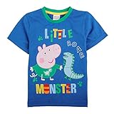 Peppa Pig T-shirt Little Monster with Embroidery Boy Short Sleeve