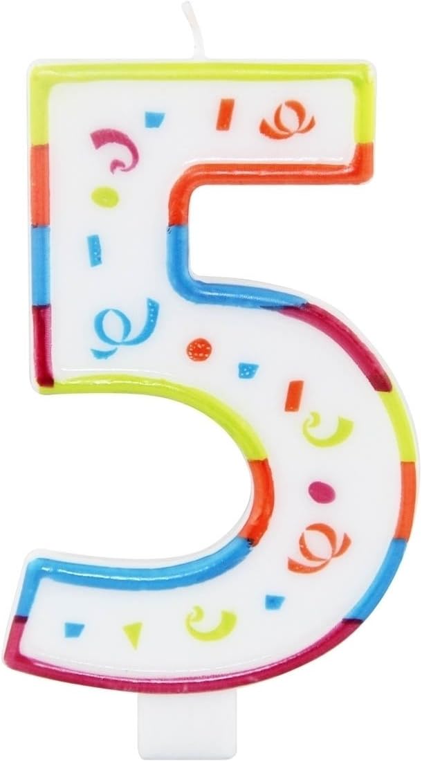 Folat 22925 XL Candle 5 Years with Holder, Multi Colours