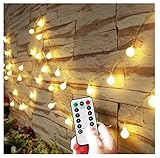 AMARS USB Powered String Lights, Warm White Room Hanging 16.4ft 50leds Bulb Globe Fairy Lights with Remote Timer Decorative Ball Lights String for Bedroom, Tapestry, Indoor, Wedding, Party, Outdoor