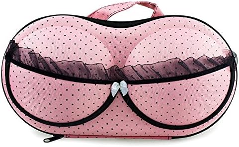 BNUOYEE Portable Bra Underwear Lingerie Case Storage Box Travel Organizer Bag (Pink)
