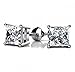 NYC Sterling Unisex Princess Cubic Zirconia Screw Back Stud Earring 3 to 8 MM (5MM)