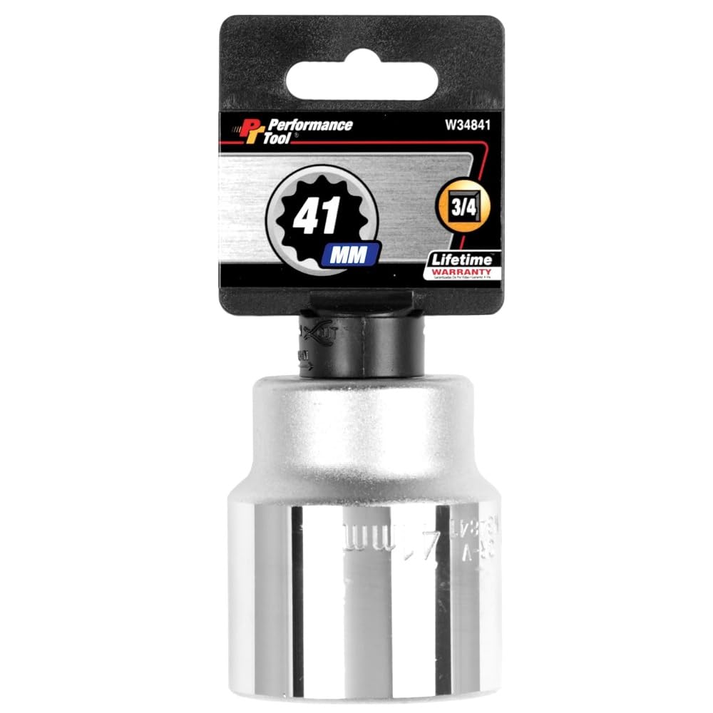 Performance Tool W34841 3/4-Inch Drive 12-Point Standard Socket 41mm