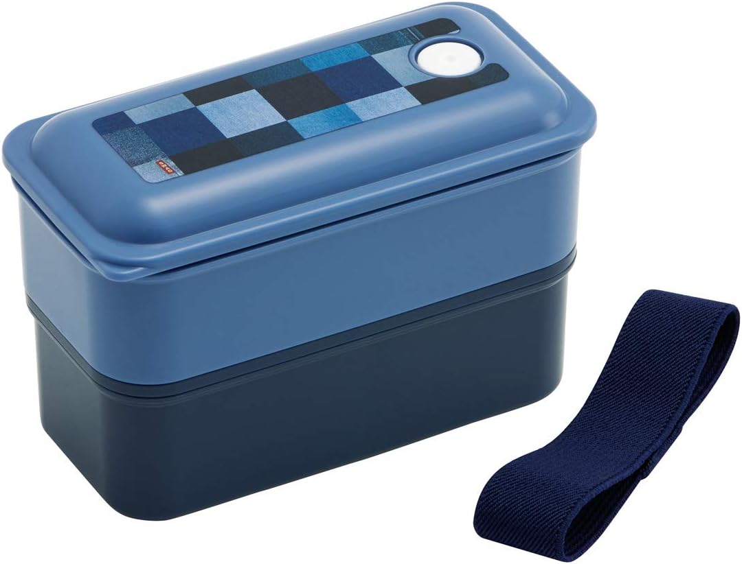 Amazon Co Jp スケーター 弁当箱 銀イオン Ag 抗菌 ふわっと 盛れる パッキン 一体型 2段 550ml デニム Palw6ag ホーム キッチン