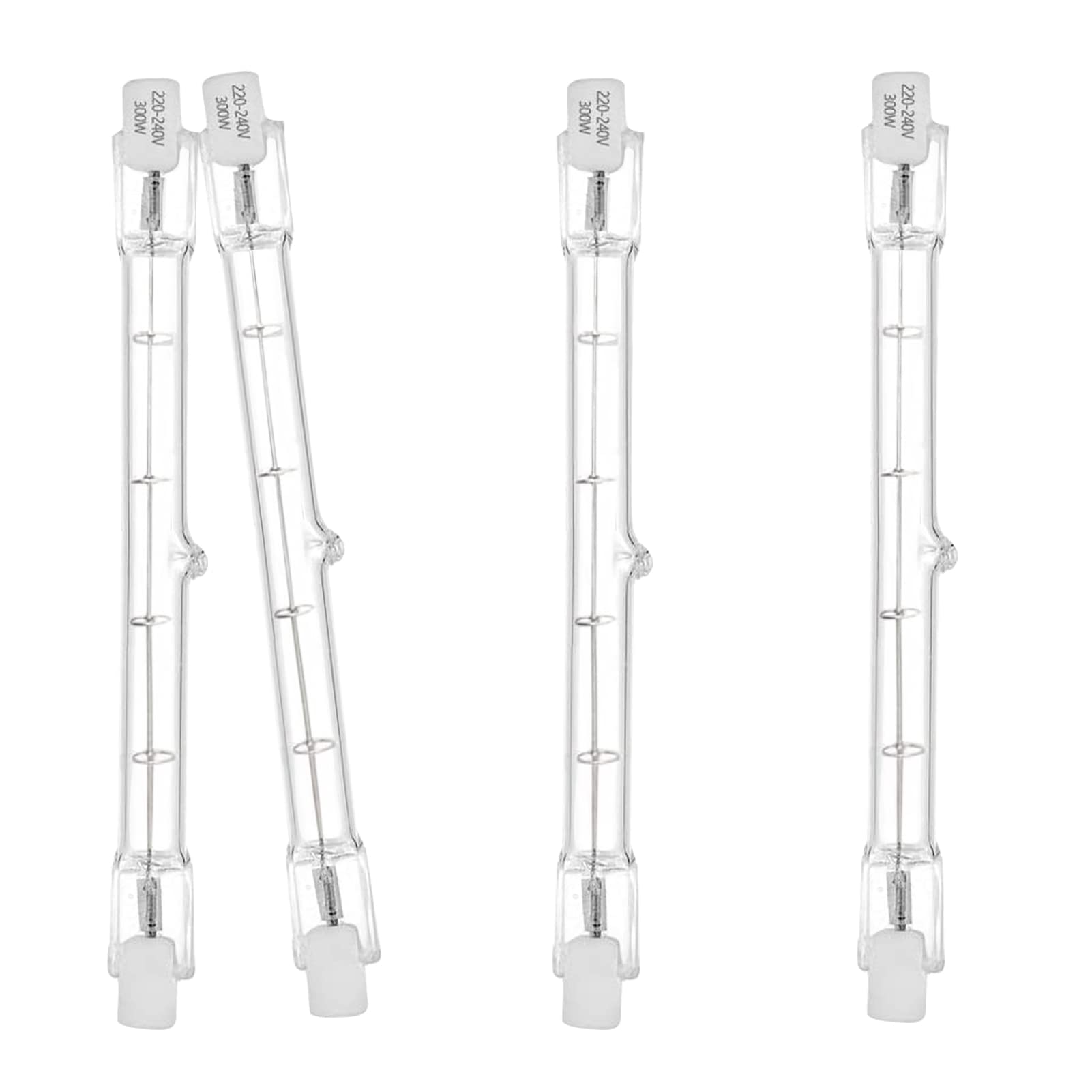 YuZhou 4 Pcs 10x118mm J118 R7s Linear Halogen Floodlight Tungsten 300W Double Ended Floodlight Bulbs Tungsten Halogen Bulb Dimmable Security Light Bulb Halogen Lamp Bulb Diall Liner Lamps