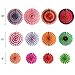Threemart Fiesta Colorful Paper Fans Lantern for Wedding Birthday Carnival Party Supplies-12 Pack