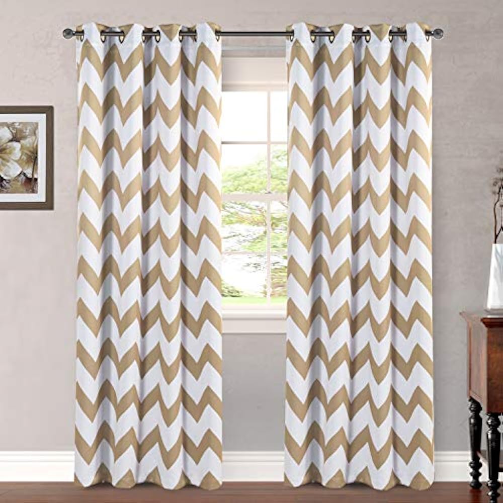 Bedroom Curtains Simple Polyline Taupe Blackout Draperies ... on {keyword}