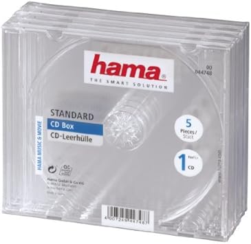 Hama 044748 - Caja para 1 CD, 5 unidades, color transparente: Amazon.es: Electrónica