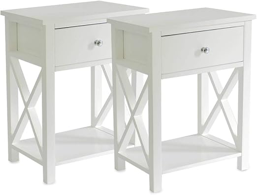 Amazon Com Magic Union X Design Side End Table Night Stand Storage Shelf For Livingroom With Wooden Drawer Side Table Sets Of 2 Kitchen Dining