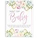 Sparkle and Bash Floral Baby Shower Clothespin Game for Girl, Don't Say Baby Theme with 60 Pink Clothes Pins and 8x10-Inch Sign - Babyshower Games - Pink Clothes Pin