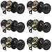 Probrico Privacy Door Knob Handles Bed and Bath Keyless Leversets Oil Rubbed Bronze Lockset 6 Pack primary