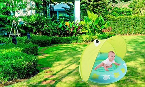 Hoovy Froggy Sun Protection Pool | Indoor & Outdoor Baby Play Gear | Toys for Newborn | Mini Swimming Accessories for Kids and Toddlers | Best Gift for Girls & Boys | Portable & Compact Swim Items - Thumbnail 3