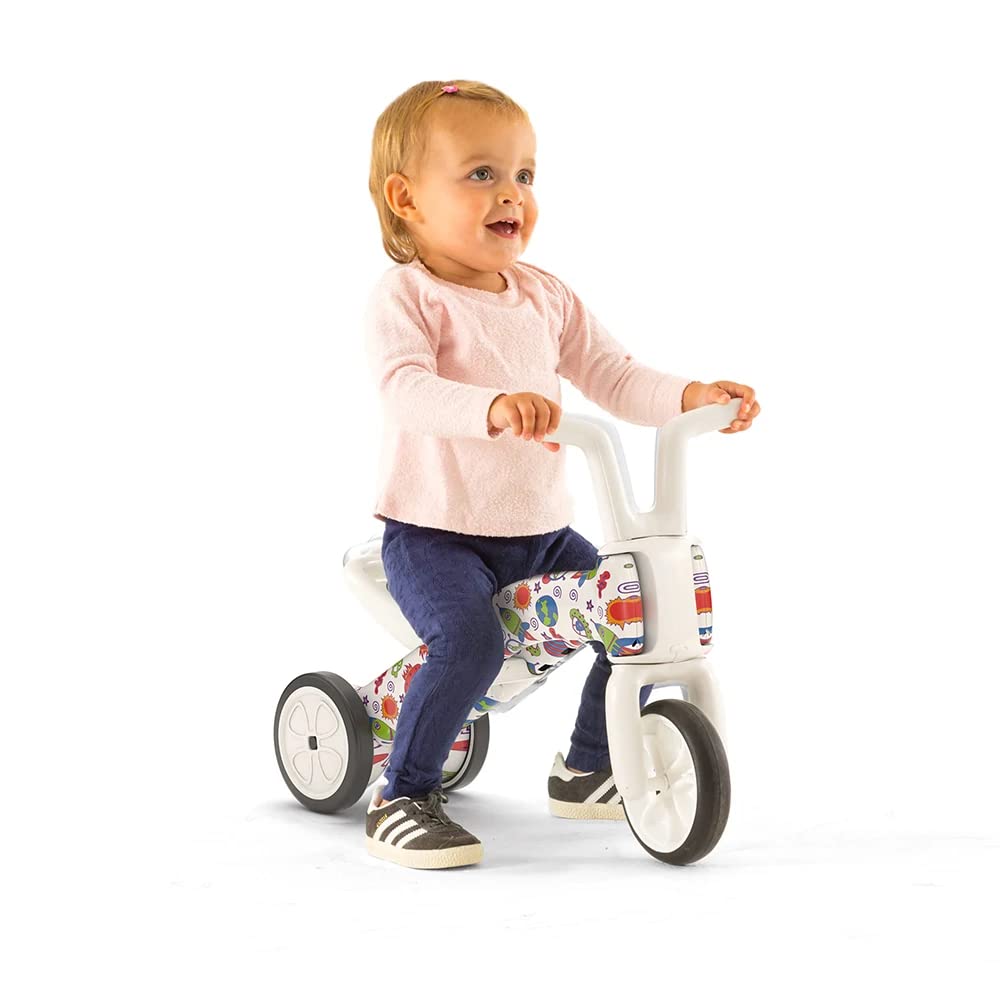 Chillafish Bunzi FAD 7 Limited Edition Gradual Balance Bike and Tricycle, 2-in-1 Ride on Toy for 1-3 Years Old, Silent Non-Marking Wheels, Girafitti