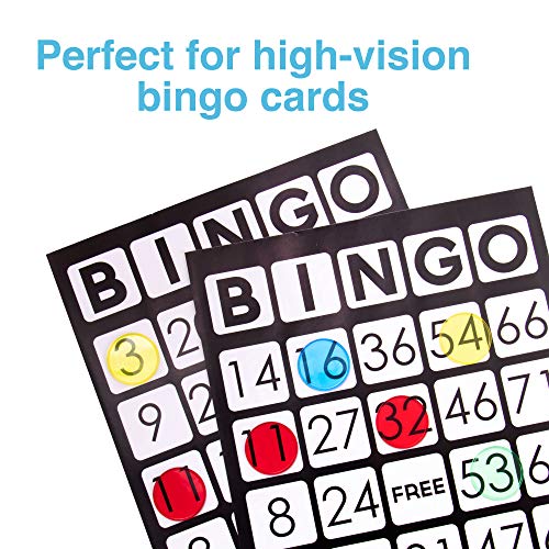 Jumbo Bingo Bundle - 50 Large Print Bingo Cards, 300 1.25" Bingo Chips - Educational STEM Resource - Translucent Colored Counting Markers for Elementary Classroom and Early Childhood Math Games - Thumbnail 6