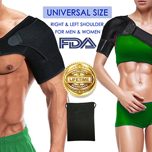 Shoulder brace sleeve shoulder cuff with pressure pad a…