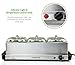 Ovente 3-in-1 Party Chocolate, Butter, Cheese Fondue Warmer and Mini Food Buffet Server with Warmer Tray, 3 Liter, Adjustable Temperature Dial, BPA-Free Cool-Touch Lids, Stainless Steel