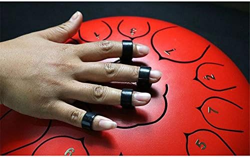Dbtxwd Steel Tongue Drum Playing Finger SleeveX4, Rubber Finger Protector, Mallet Finger Trigger, 4pcs Black