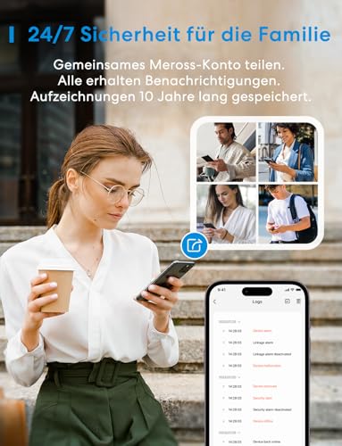Meross Matte Smoke Detector Networked, Smart Fire Alarm WLAN with Dual Light Sensor, Fire Alarm with App Warning Message, Compatible with Home Assistant, HomeKit, Alexa, 33 mm, with MSH450 Hub, Pack
