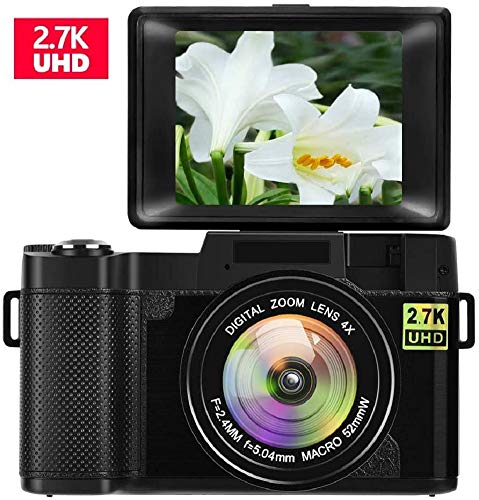 Digital-Camera-Vlogging-Camera-with-Flip-Screen-for-YouTube-24MP-30-Inch-27K-Camera-with-Retractable-Flashlight