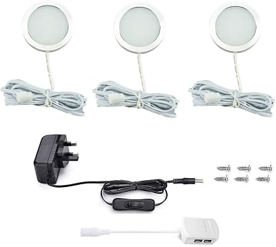 Vlio Under Cabinet Light Kit 3 Puck Lights 7.5W 750LM Cool White