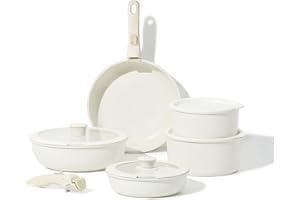 CAROTE 11pcs Pots and Pans Set, Nonstick Cookware Sets Detachable Handle, Induction Kitchen Cookware Set Non Stick with Removable Handle, Oven Safe, RV Cookware Set