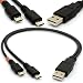 Micro USB Cable Y Splitter USB 2.0 A to Dual Micro B Power Enhancer Hub Adapter 1 Male to 2 Male Android Extension Code Syncing and Charging Two Devices Simultaneously primary