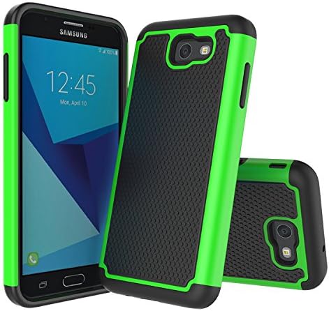 For Samsung Galaxy J7 V / J7V / J7 2017 / J7 Prime / J7 Perx / J7 Sky Pro / Galaxy Halo Case, LEXNEC Shockproof Defender Protective Phone Case Cover - Green