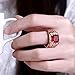 14mm Men's Fashion Squares Rings with Cubic Zirconia Ruby Size