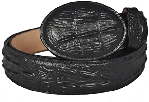 Western Belts Men's Engraved Imitation Cocodrille Vaquetta Belt
