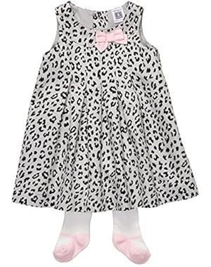 Cheetah Leopard Dress with Tights 2 Piece Set 12 Months