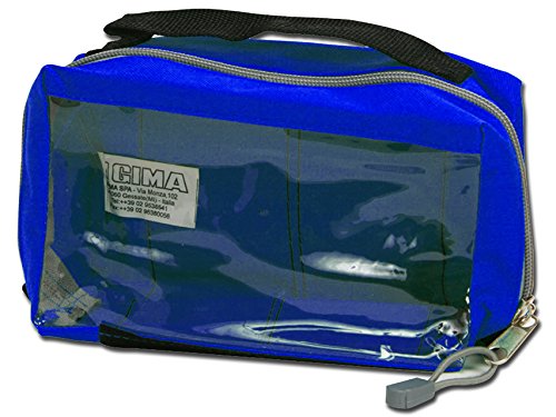 GIMA E1 Squared Pouch with Window and Handle, Blue