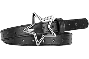 Retro Y2k Star Waist Belt for Women Girls Goth Punk Rock Belt for Dress Jeans Adjustable Faux Leather Belt Vintage Style