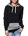 Women Juniors Casual Geometric Print Kangaroo Pocket Pullover Hoodie Sweatshirt