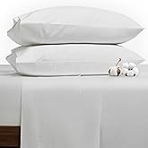 HYPREST 100% Egyptian Cotton Sheets Queen Size - 19 Inch Extra Deep Pocket Queen Sheets, 1200 Thread Count Soft Bed Sheets Long Staple Cotton White Luxury Sateen Weave
