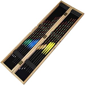 Lorsoul 12pcs / Set Flotteur De Pêche Avec Lièges Bobbers Paulownia Boîte En Bois, Pêche à La Ligne Tackle Outil…