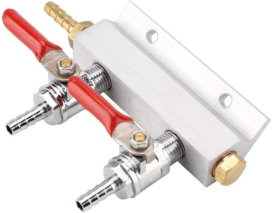 Beer Gas Distributor Co2 Air Gas Manifold Distribution Splitter Beer 2 Way for Home Use