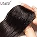 Unice Hair Malaysian Straight Virgin Human Hair Free Part 4X4 Lace Closure Natural Color (8inch, Free part)