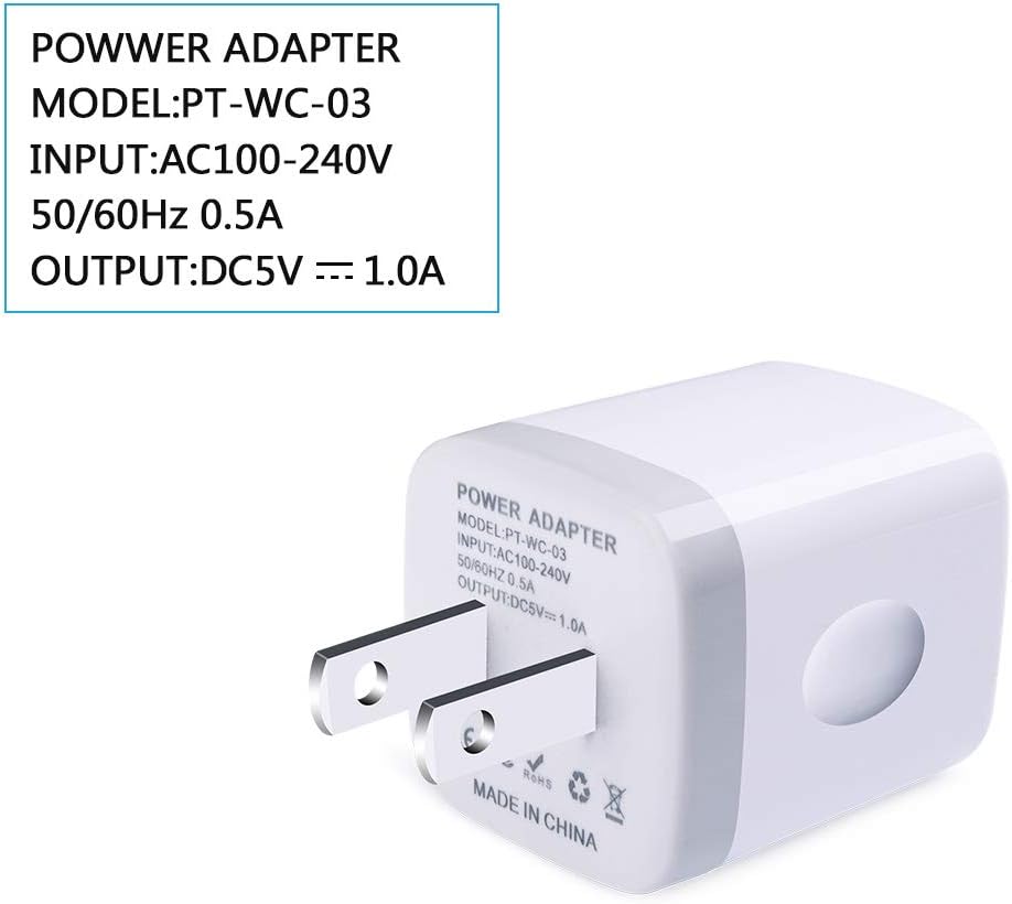 Charging Cube for iPhone, Charger Block, Power Bricks, NonoUV 4-Pack Single Port USB Plug in Wall Charger Adapter Charger Box for iPhone SE 11 Pro Max XR XS X 8 7 6 6s Plus, Samsung, Android, Kindle